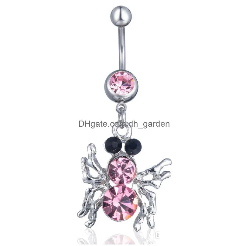 d02891 3 colors clear color nice belly ring spider style with piercing body jewlery