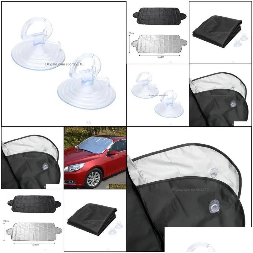Car Sunshade 2Xanti Snow Shield Car Ers Windshield Shade Windscreen Er Dust Protector Front Window Screen 150X70Cm CarStyling Drop