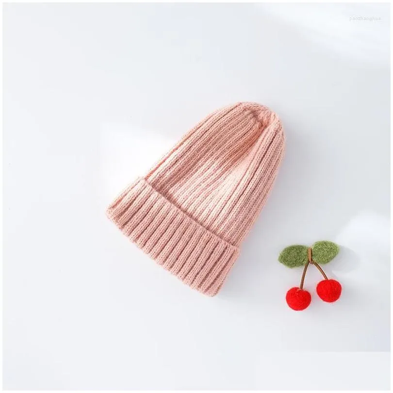 hair accessories winter autumn baby hat solid color soft warm knitting hats for 03 years boy girl children beanies bonnet toddler cap