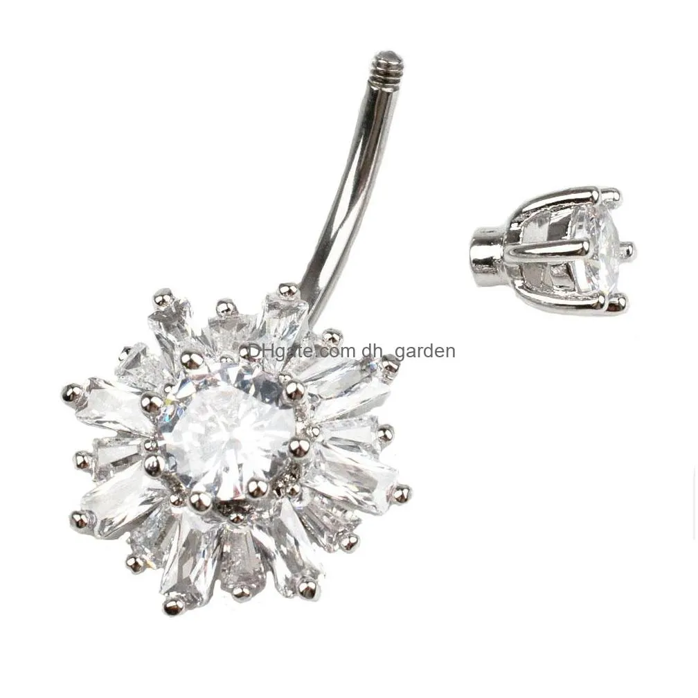 d0990 zircon stone belly navel stud mix styles