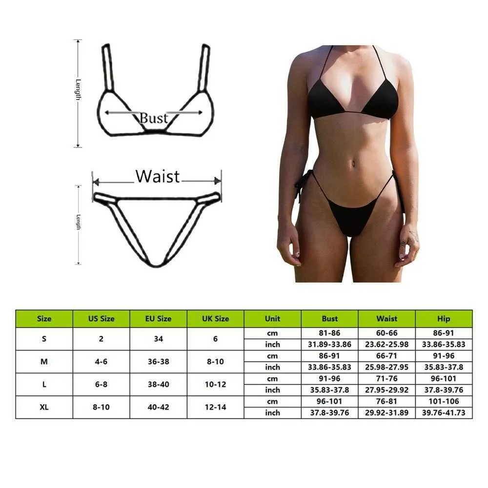 2023 Sexy Solid Mirco Bikini Sets Women Tie Side G-String Thong Swimsuit Female Bandage Bathing Suit Brazlian Swimwear Biquini
