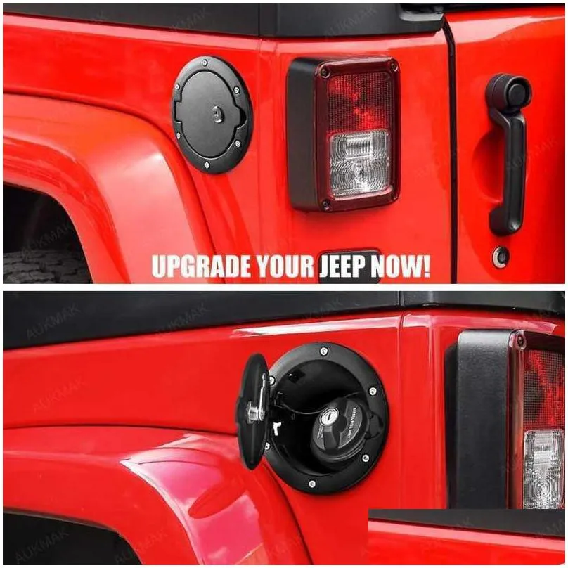 fuel filling door lock gas fuel tank cover with lock compatible with jeepwrangler accessories 2007jk universal