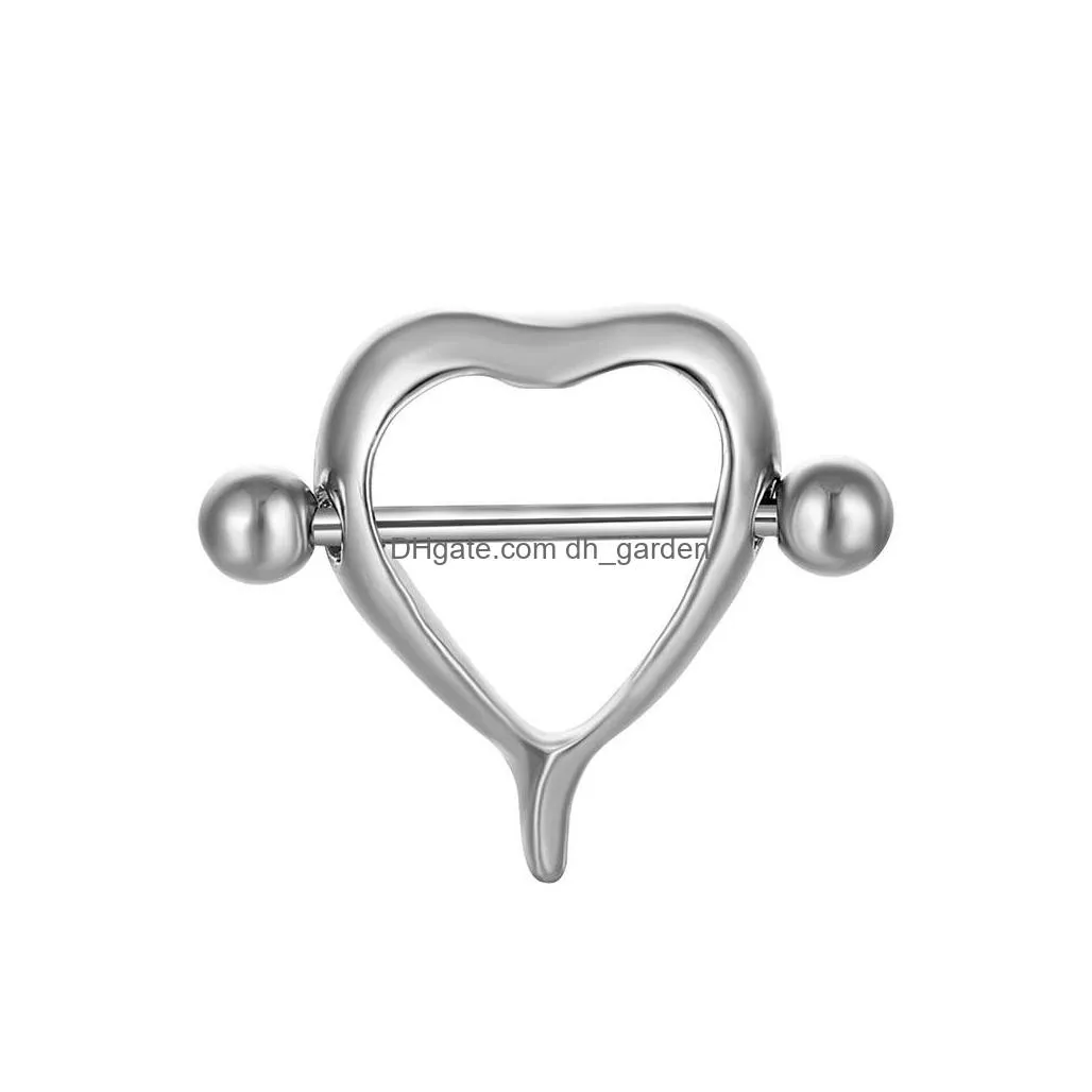 d0009 heart nipple ring mix colors