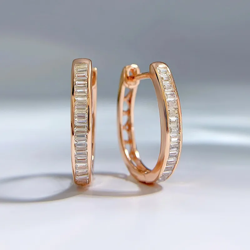 Lover Heart Moissanite Diamond Hoop Earring 100% Real 925 sterling silver Party Wedding Earrings for Women Engagement Jewelry Dangle