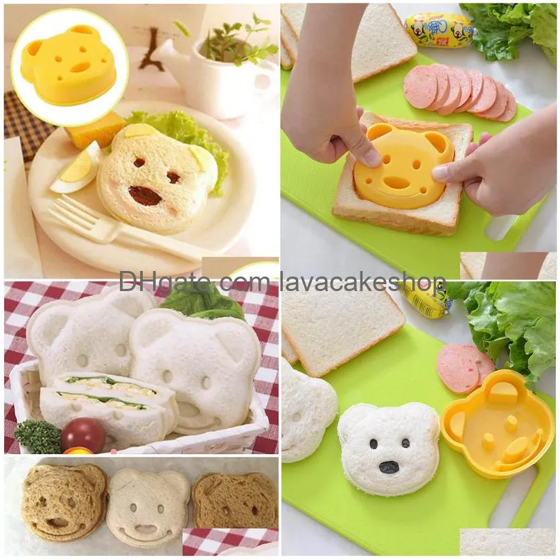 baking moulds kitchen breakfast bear sandwich mold bread biscuit embosser cake tool diy making mold household