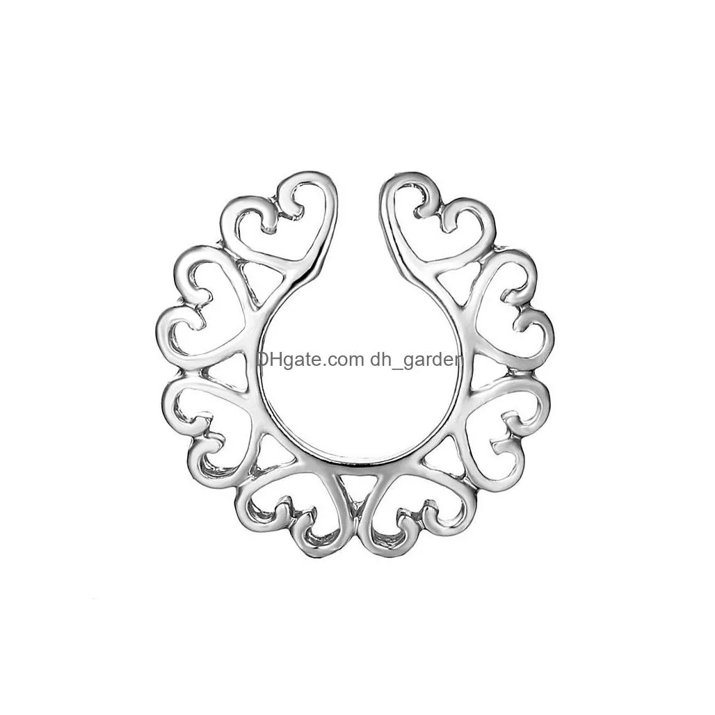 d0010 heart nipple ring mix colors