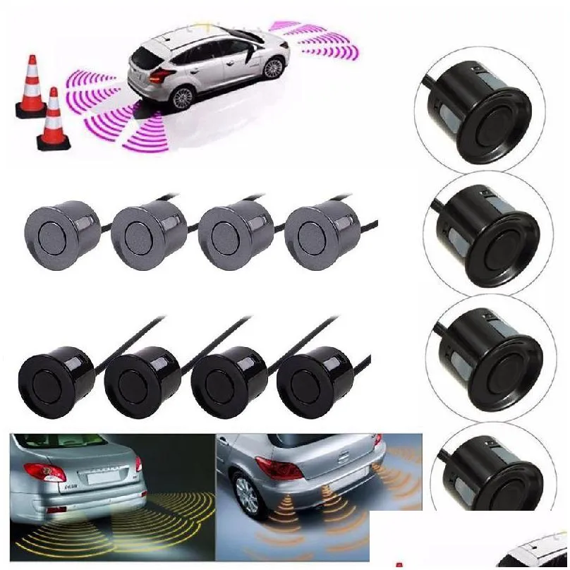 2020 update car parking rear reverse 4 sensors kit buzzer radar led display alarm system 