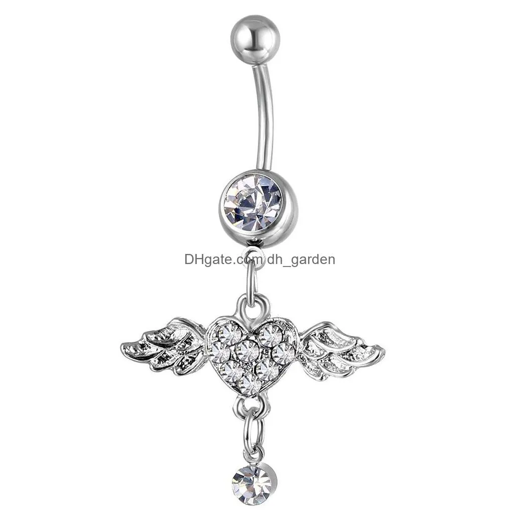 d05671 4 colors clear nice style belly ring purple color angel as imaged piercing body jewlery navel jewelry