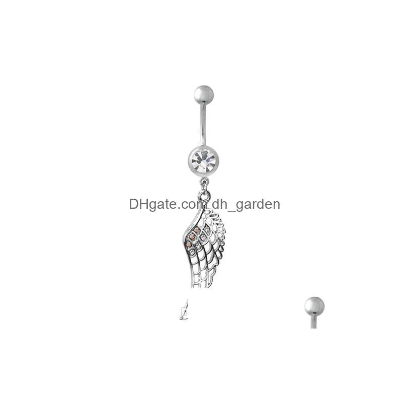 d0502 wing mix colors belly navel button ring