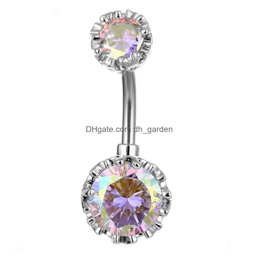 d1039 zircon belly navel ring clear colors