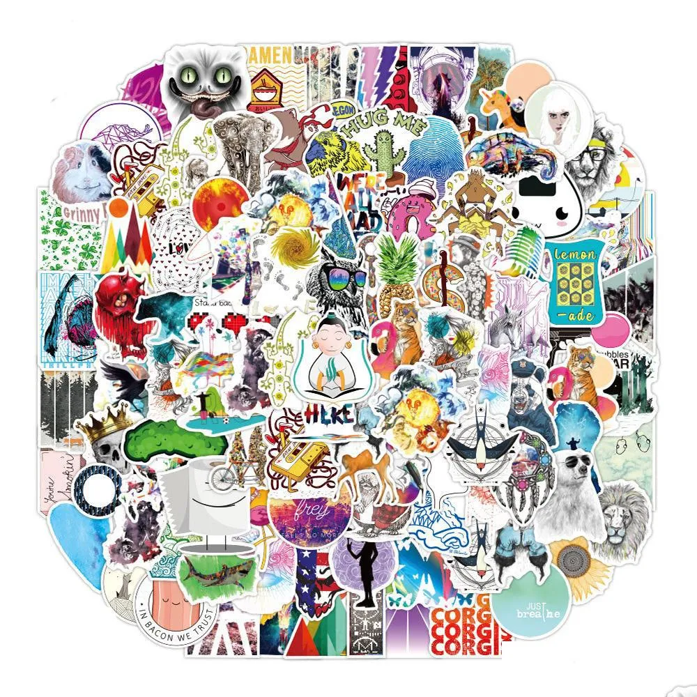  waterproof 10/50/100pcs mix cartoon animal vsco girl stickers aesthetic water bottle phone laptop graffiti decal sticker toy