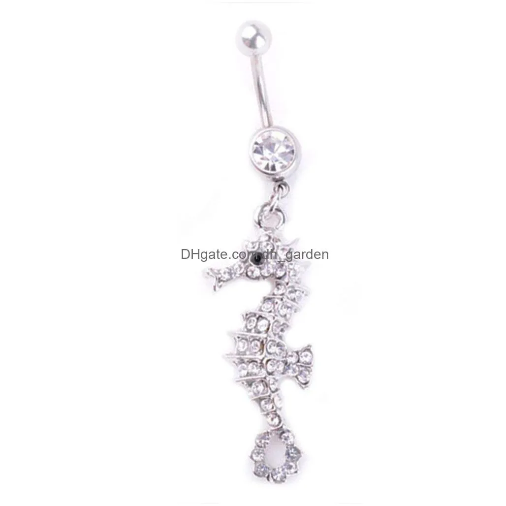 d0778 wings belly navel button ring silver color