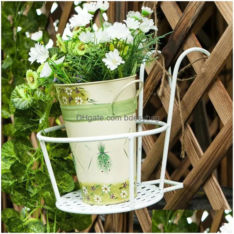 other garden supplies balcony hanging plant racks round flower pot rack railing fence outdoor window iron bonsai stand decoration