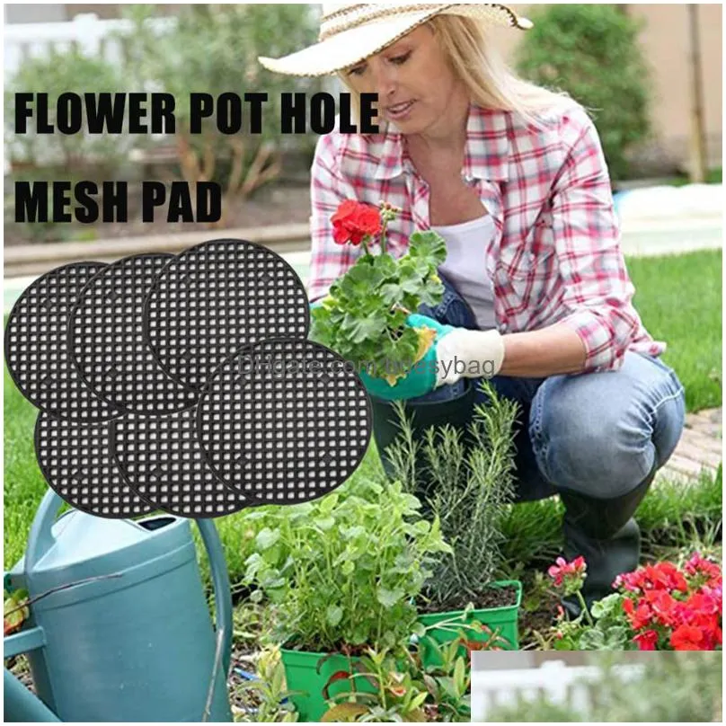 garden supplies plastic flower pot hole mesh pad bonsai bottom grid mat drainage screens prevent soil loss breathable gasket 4.5cm