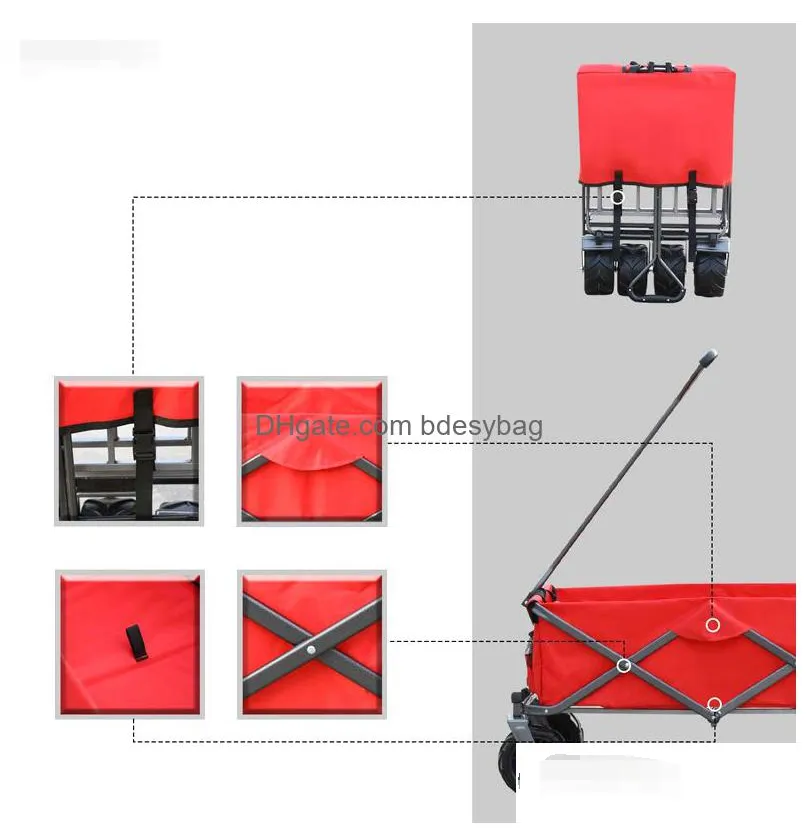 home garden supplies utility park garden cart tool customized color folding camping trolley outdoor picnic beach wagon