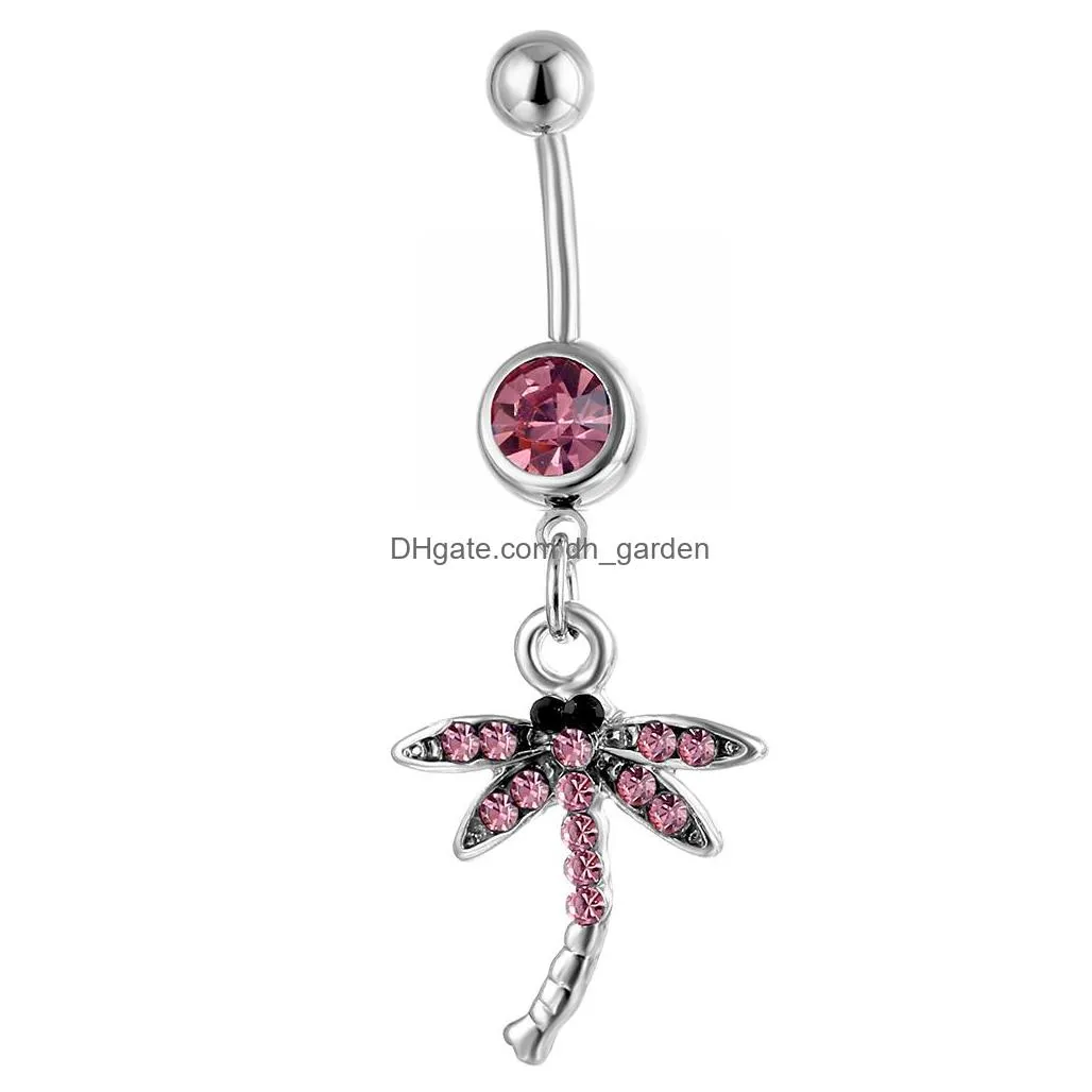 d0778 wings navel button ring clear color