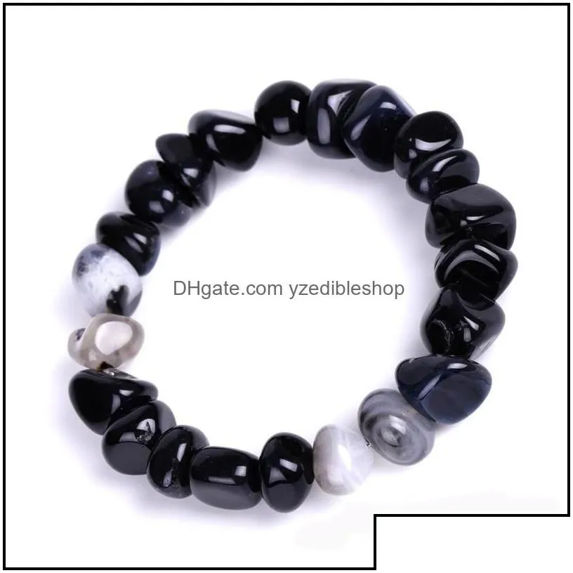 Charm Bracelets Irregar Agate Beads Bracelet For Women High Quality Fashion Colourf Natural Stone Men Bangles Jewelry H3A Drop Delive
