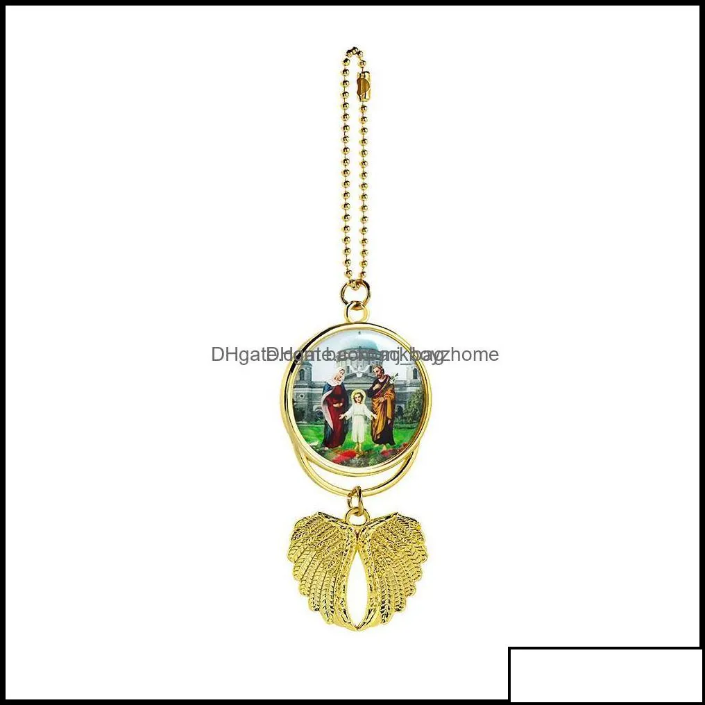 arts and crafts arts gifts home garden sublimation blank necklace with chain aluminum sier angel wings car charm po c dhswv