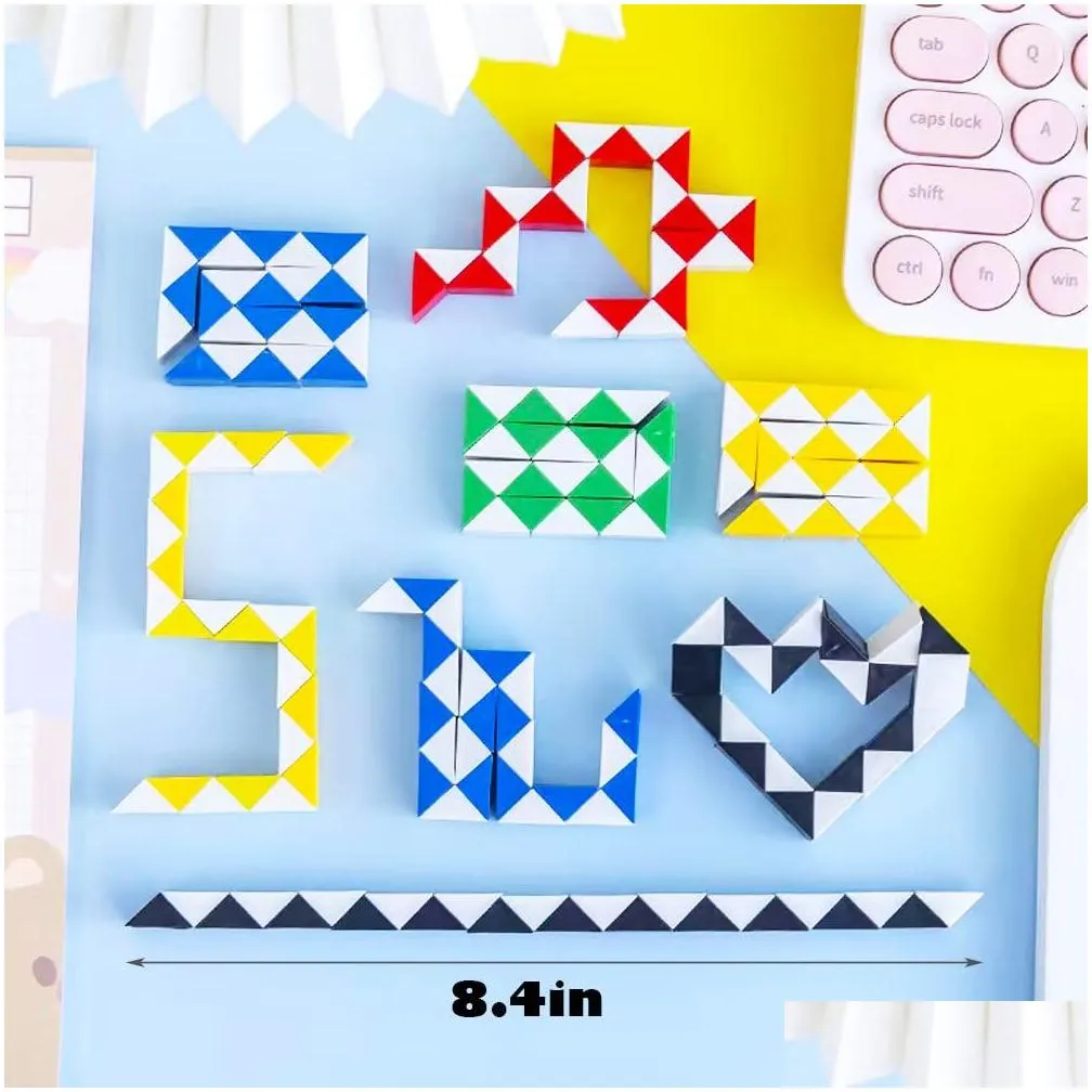 party favor 24 blocks fidget snake cube mini rer twist puzzle toys for kids bag fillers favors supplies sensory random color dr mjbag