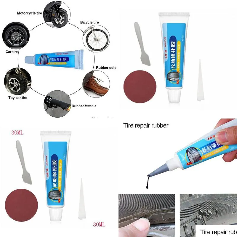 30ml car tire repair glue strong repair glue black soft rubber motorcycle auto truck wheel tyre puncture seal universal