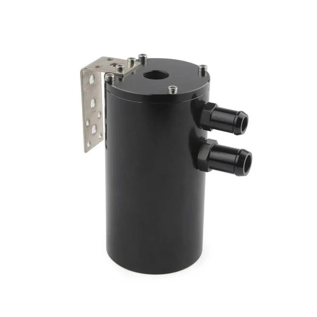 universal high quality brushed baffled oil catch tank can with breather filter aluminium round car coolant tank car