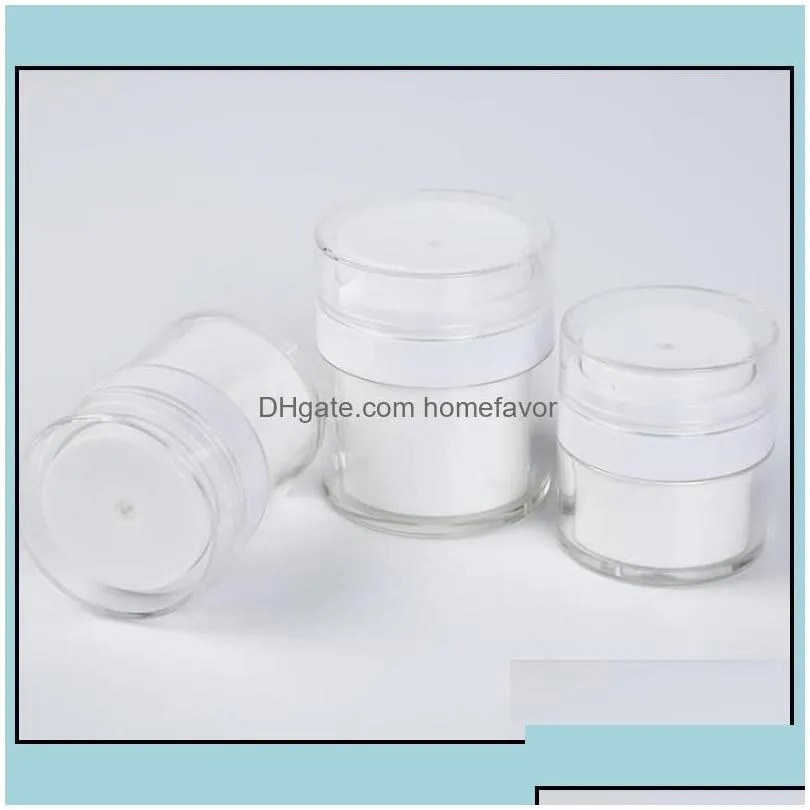 packing bottles 15 30g white simple airless cosmetic bottle 50g acrylic vacuum cream jar cosmetics pump lotion container sn homefavor