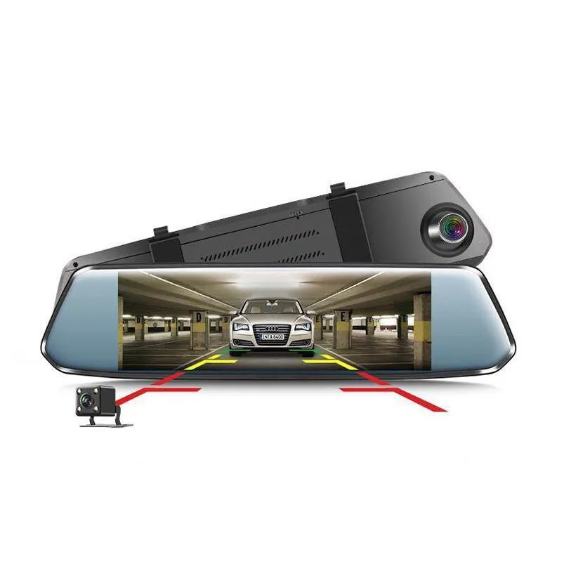  7 car dvr curved screen stream rearview mirror dash cam full hd 1080 car video record camera with 2 5d curved glass