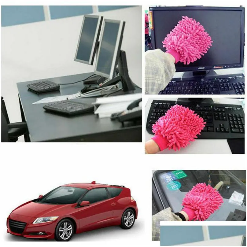 15x22cm automotive car cleaning car brush cleaner wool soft car washing gloves cleaning brush motorcycle washer care styling