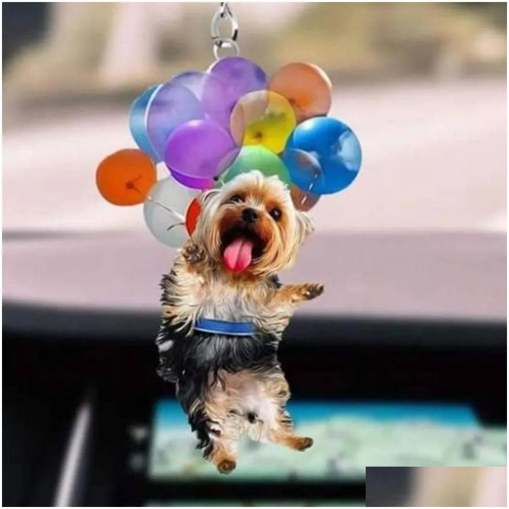 1pc cute cat dog car hanging ornament rear view mirror car styling interior accessories for car decoration
