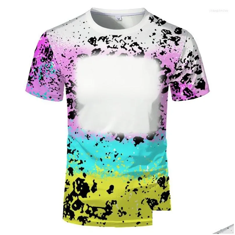 mens t shirts summer sublimation blank uni adult kids polyester bleach tshirt round neck short sleeve for custom po print logo