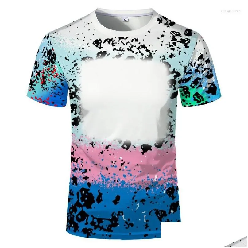 mens t shirts summer sublimation blank uni adult kids polyester bleach tshirt round neck short sleeve for custom po print logo