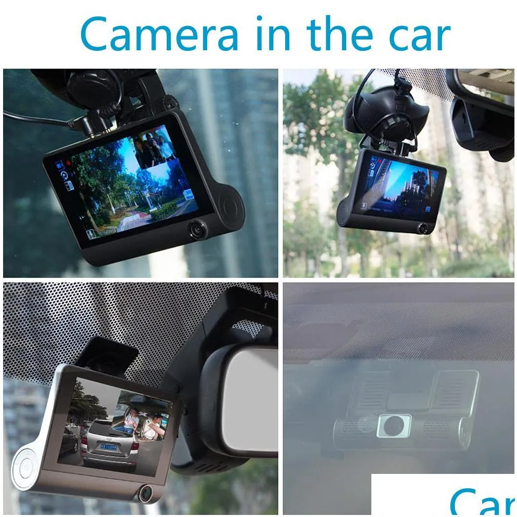 2021 4.0 car dvr camera car cameras dual lens with rear view registrar three camera night vision car dvrs video dashcam camcorder