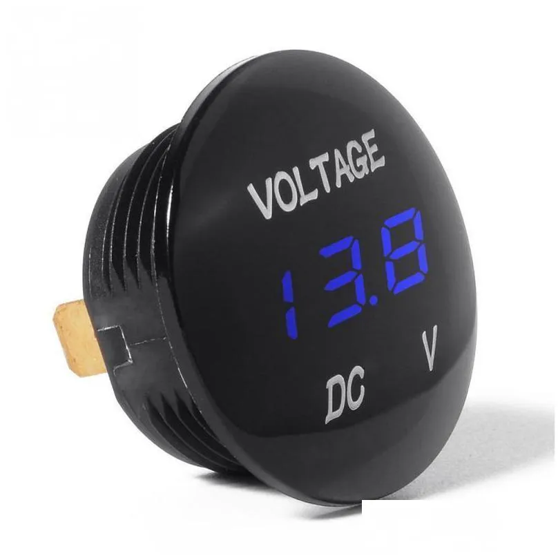  universal voltmeter waterproof voltage meter digital volt meter gauge red led for dc 12v24v car motorcycle auto truck arrive