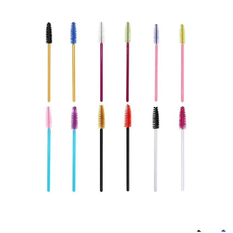 eyelash eye lash makeup brush mini mascara wands applicator disposable extension tool 52 colors 