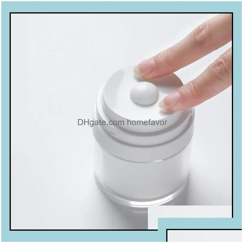 packing bottles 15 30g white simple airless cosmetic bottle 50g acrylic vacuum cream jar cosmetics pump lotion container sn homefavor