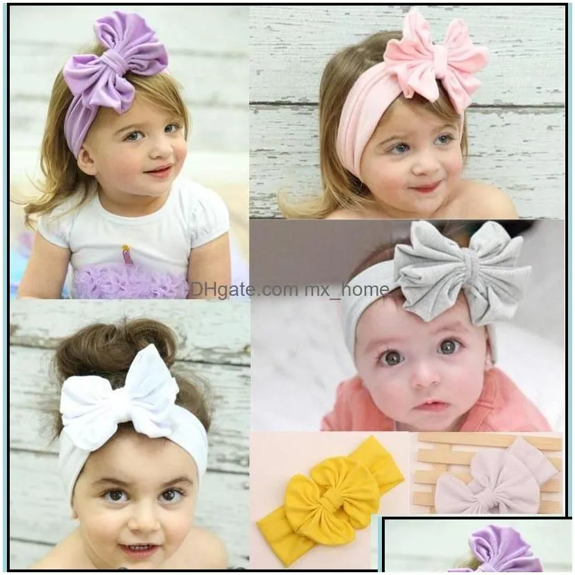 Hair Accessories Kids Girls Big Bow Headwrap Band Baby Girl Cotton Headbands Infant Babies Fashion Hairbands Lovely Children M Mxhome