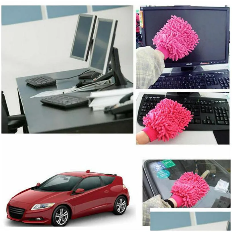 car wash mitt cleaning tools chenille soft and thick microfiber glove household cleaner auto detailing sponge detail clean brush