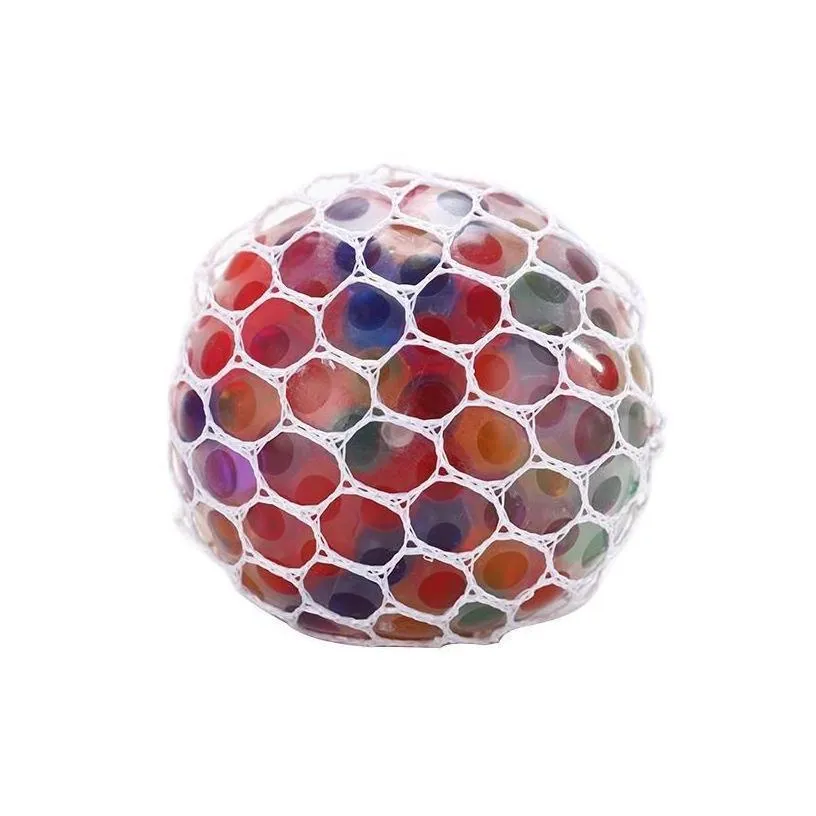 Car Dvr Decompression Toy 5 0Cm Colorf Mesh Squishy Grape Ball Fidget Anti Venting Balls Squeeze Toys Anxiety Reliever Drop Delivery G