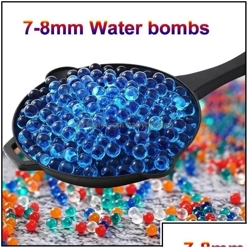 Gun Toys 10000Pcs Water Bombs Balls Beads 78 Mm Gun Toys Refill Ammo Gel Splater Ball Blaster Made Of NonToxic Eco Frien Babydhshop