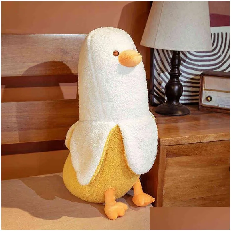 plush dolls 50/70cm creative banana duck plush toys pillow soft down cotton cartoon sleeping pillow home sofa bed decoration girl gifts