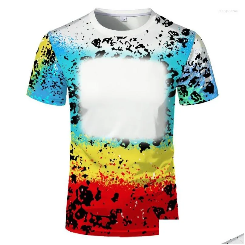 mens t shirts summer sublimation blank uni adult kids polyester bleach tshirt round neck short sleeve for custom po print logo