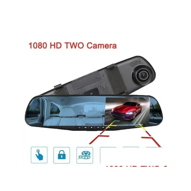 car dvr speedcam rearview mirror camera radar detector auto video recorder full hd 1080p dash camera dual lens driving recorder