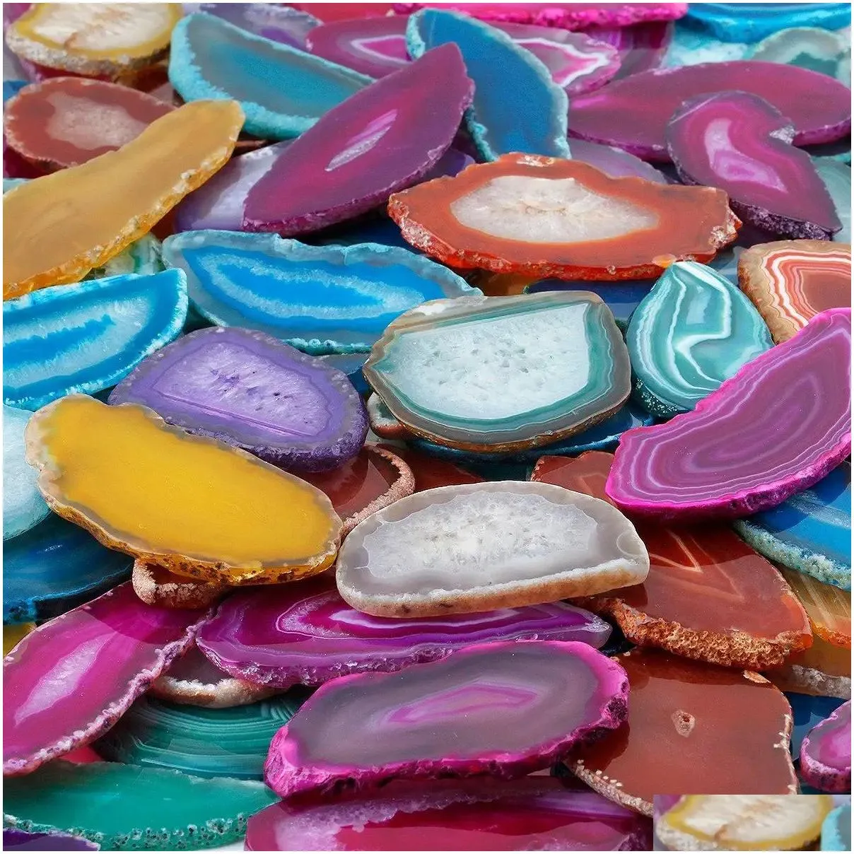 Stone Polished Agate Light Table Slices Geode Slab Cards Pack Of 12 Drop Delivery 2022 Dhgirlsshop Amisb