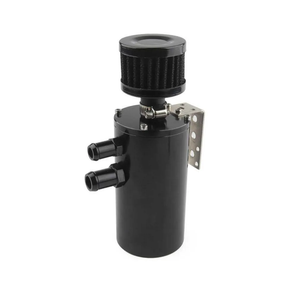 universal high quality brushed baffled oil catch tank can with breather filter aluminium round car coolant tank car