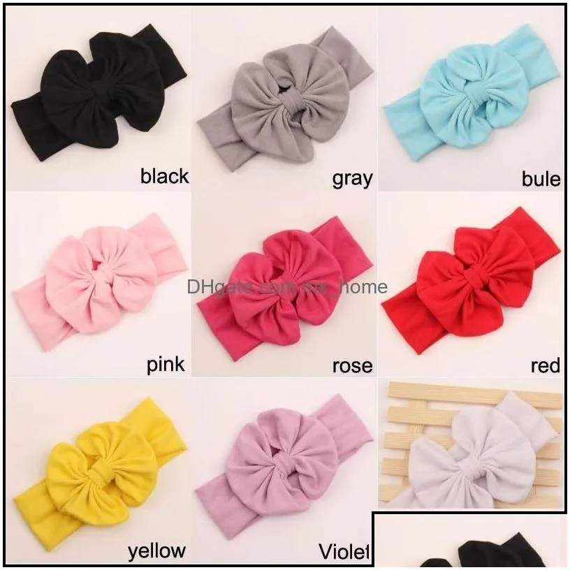 Hair Accessories Kids Girls Big Bow Headwrap Band Baby Girl Cotton Headbands Infant Babies Fashion Hairbands Lovely Children M Mxhome