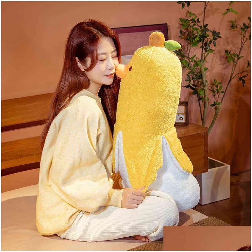 plush dolls 50/70cm creative banana duck plush toys pillow soft down cotton cartoon sleeping pillow home sofa bed decoration girl gifts