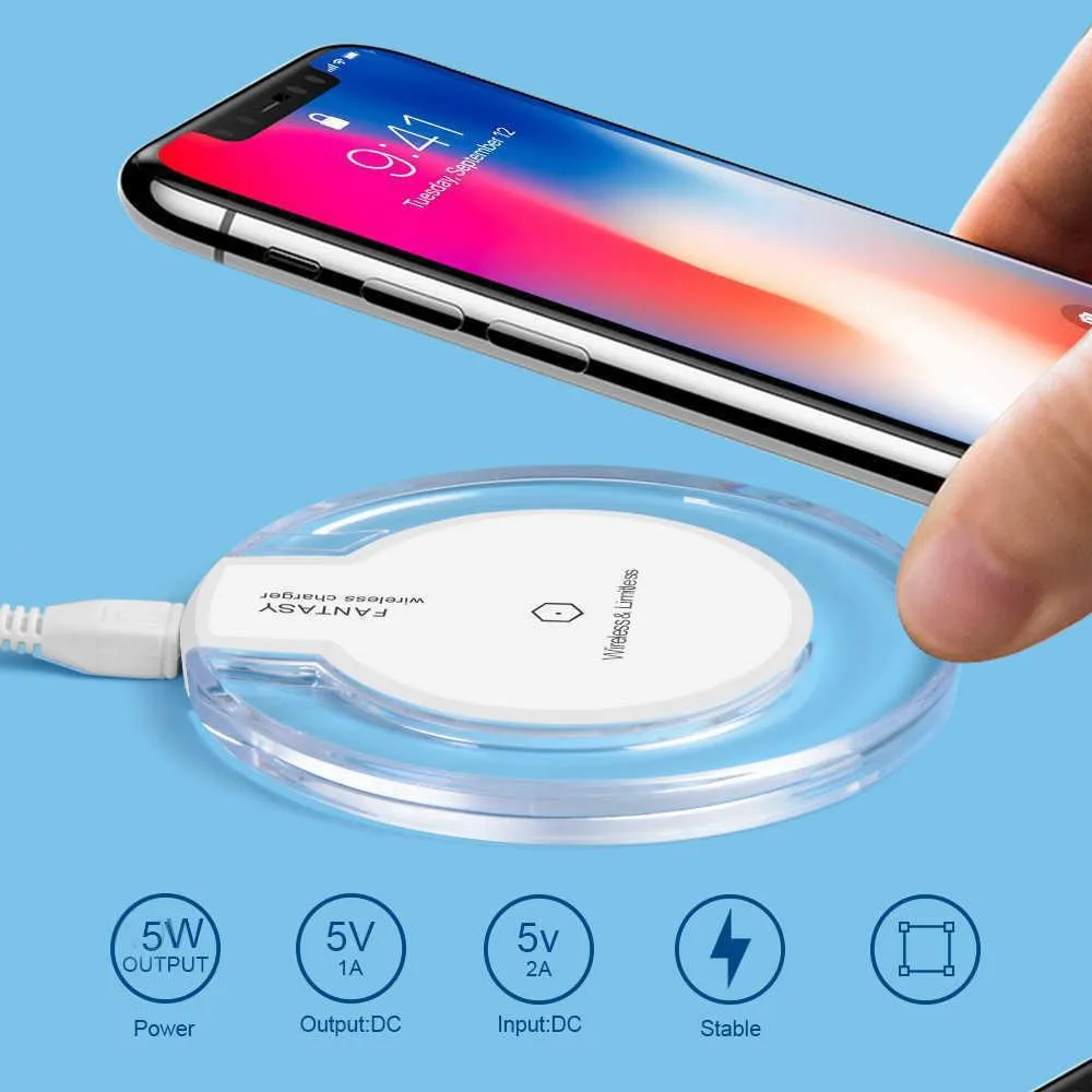 universal qi wireless car  for iphone xs max xr phone led usb ios wireless charging for samsung galaxy s8s9 plus fast 