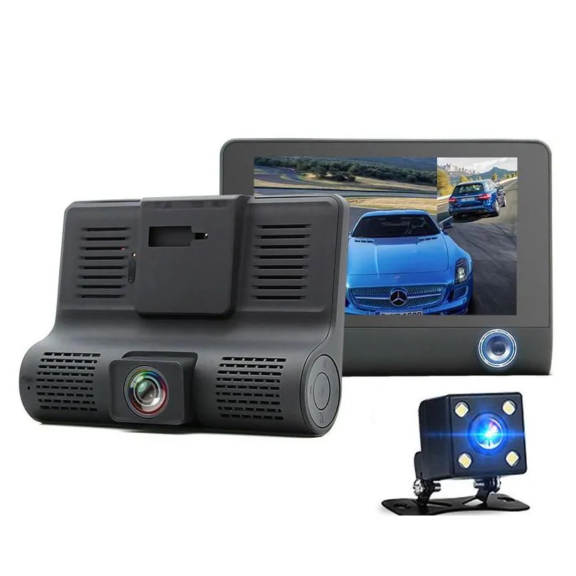 2021 4.0 car dvr camera car cameras dual lens with rear view registrar three camera night vision car dvrs video dashcam camcorder