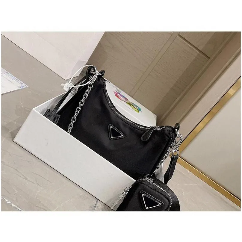 cross body designers nylon hobo women crossbody bag luxurys black triangle brand wallet fashion high quality purses europe and america 2022