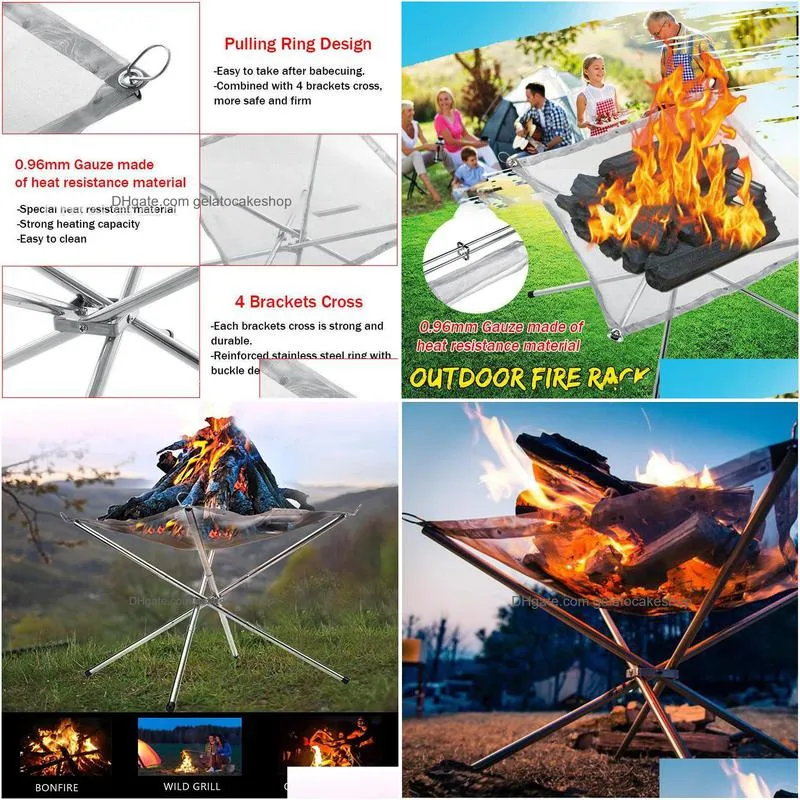 bbq grills portable fire pit folding campfire rack outdoor camping incinerators barbecue incinerator folding wood stove